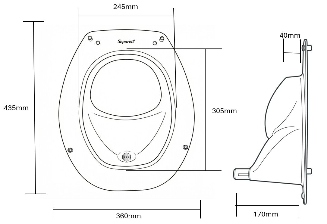 Abmessungen Trenntoilette Privy 501